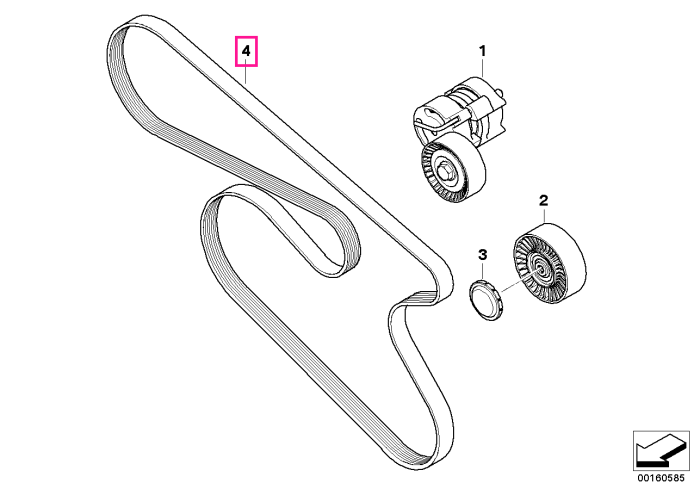 Curea transmisie (7PK X 1104) - BMW Seria 1 E81 E82 E87 E88, Seria 3 E90 E91 E92 E93