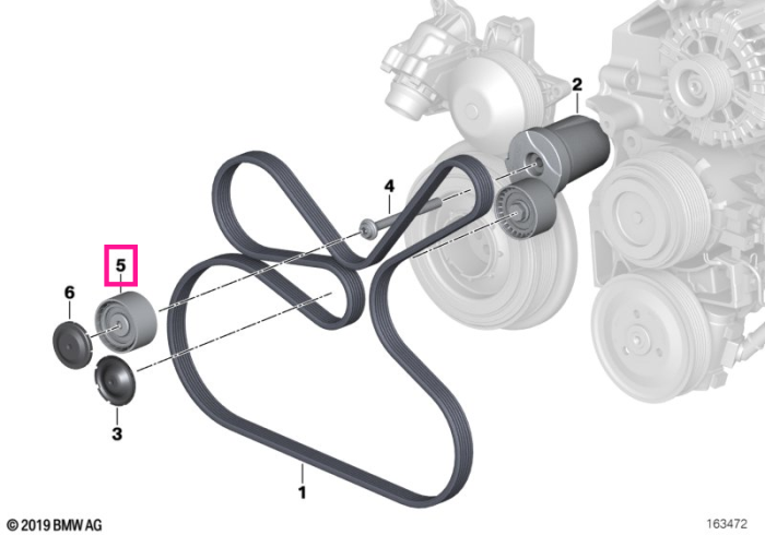 Rola ghidare curea transmisie - BMW Seria 1 E81 E82 E87 E88, Seria 3 E90 E91 E92 E93, Seria 5 E60 E61 F07 F10 F11, Seria 7 F01 F02, X1 E84, X3 E83, X5 E70, X6 E71