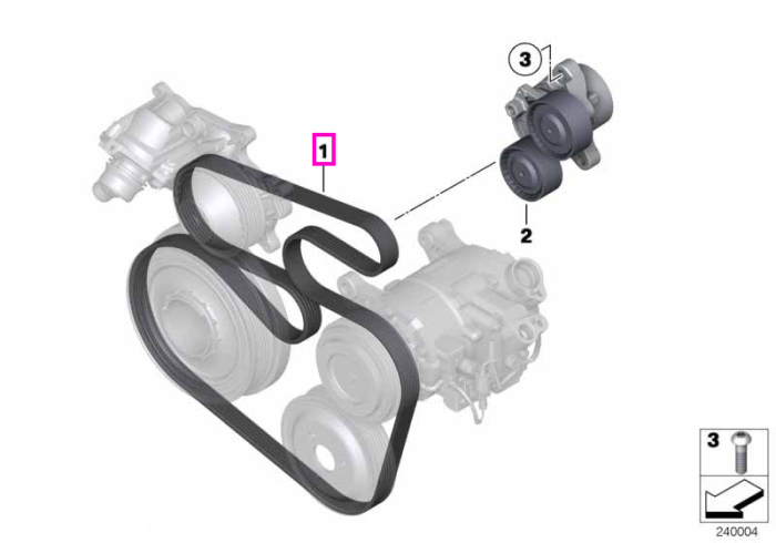 Curea cu caneluri 6PK x 1782 - BMW Seria 3 E90 E91 E92 E93, X1 E84 - tip motor N47