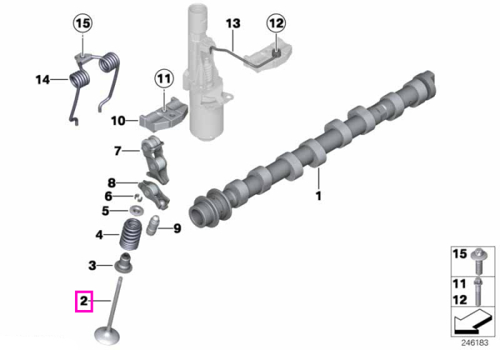 Supapa admisie (32/4,968mm) - BMW Seria 1 E82 E88 F20 F21, Seria 2 F22 F23 F87 M2, Seria 3 E90 E91 E92 E93 F30 F31 F34 F35, Seria 4 F32 F33 F36, Seria 5 F07 F10 F11 F18, Seria 6 F06 F12 F13, Seria 7 F01 F02, X1 E84, X3 F25, X4 F26, X5 E70 F15, X6 E71 F16,