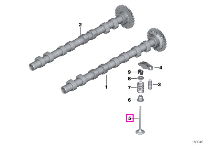 Supapa admisie (27,2/4,92mm) - BMW Seria 1, Seria 2, Seria 3, Seria 4, Seria 5, Seria 6, Seria 7, Seria 8, X1, X2, X3, X4, X5, X6, X7 - Mini Cabrio, Clubman, Countryman, Coupe, F55, F56, Paceman, R56, Roadster