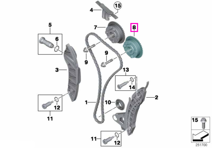  Unitate de reglaj arbore cu came evacuare - BMW Seria 1 F20 F21, Seria 3 F30 F31 F35 - Mini Cabrio R57, Clubman R55, Countryman R60, Coupe R58, Paceman R61, Roadster R59, R56	
