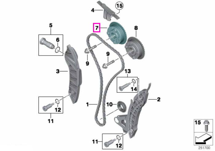 Unitate de reglaj arbore cu came admisie - BMW Seria 1 F20 F21, Seria 3 F30 F31 F35 - Mini Cabrio R57, Clubman R55, Countryman R60, Coupe R58, Paceman R61, Roadster R59, R56