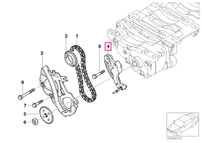 Intinzator lant angrenare pompa ulei - BMW Seria 1 E81 E82 E87 E88, Seria 3 E46 E90 E91 E92 E93, Seria 5 E60 E61, X1 E84, X3 E83, Z4 E85