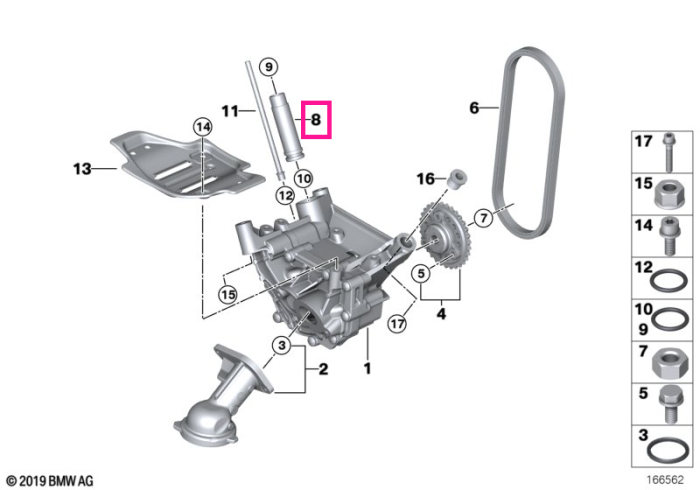 Conducta admisie ulei - BMW Seria 5 F07 F10 F11, Seria 6 F06 F12 F13, Seria 7 F01 F02 F07, X5 E70 F15 F85 M, X6 E71 E72 F16 F86 M