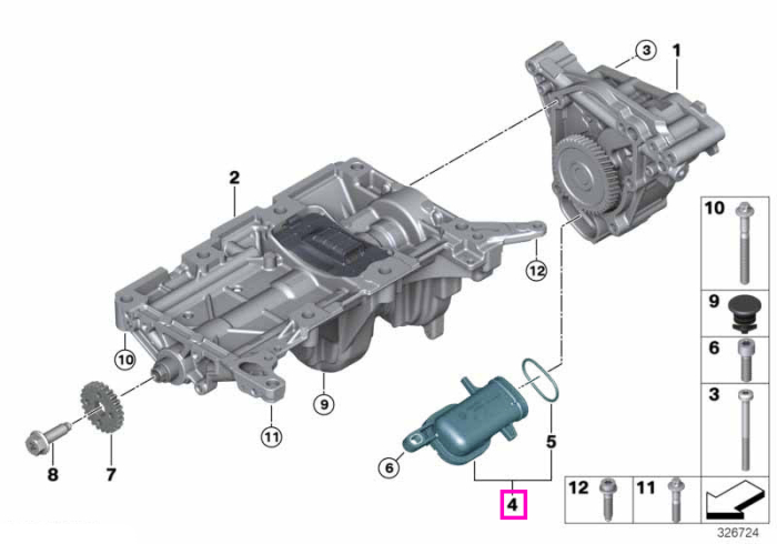 Conducta aspiratie ulei - BMW Seria 2 F22 F23, Seria 3 F30 F31 F34 F35, Seria 4 F32 F33 F36, Seria 5 F10 F11 F18, X1 E84, X3 F25, X4 F26
