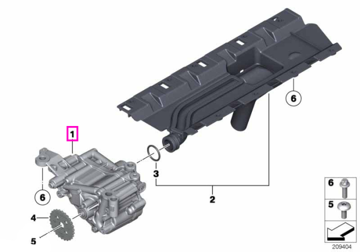 Pompa ulei motor - BMW Seria 1 E82 E88 F20 F21, Seria 2 F22 F23, Seria 3 E90 E91 E92 E93 F30 F31 F34 F35, Seria 4 F32 F33 F34, Seria 5 F07 F10 F11 F18, Seria 6 F06 F12 F13, Seria 7 F01 F02, X1 E84, X3 F25, X4 F26, X5 E70 F15, X6 E71 F16 - tip motor N55