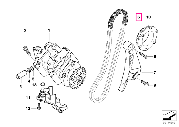 Lant pompa ulei - BMW Motorrad A15, K40 (K 1200 S, K 1300 S), K43 (K 1200 R, Sport, K 1300 R), K44 (K 1200 GT, K 1300 GT)