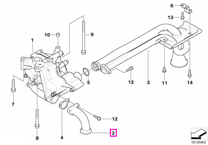 Conducta aspiratie ulei - BMW Seria 5 E60 E61, Seria 6 E63 E64 - tip motor S85