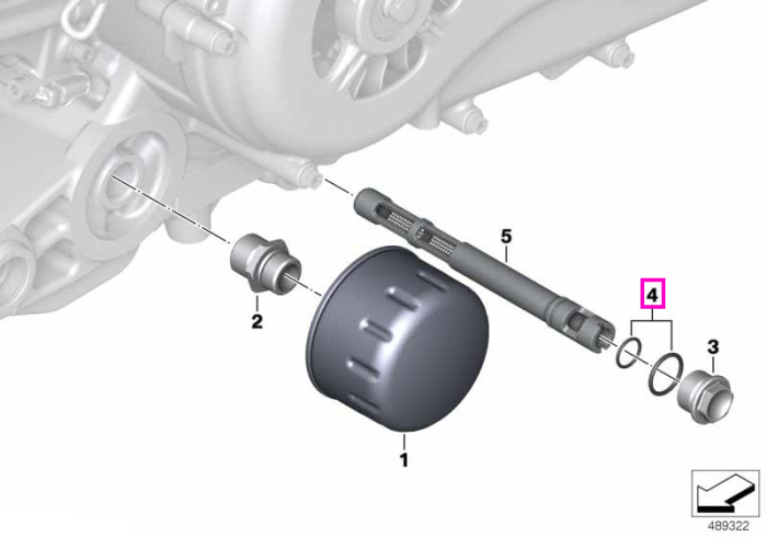 Set garnituri O-ring capac filtru ulei - BMW Motorrad K08 (C 400 GT), K09 (C 400 X) - tip motor A85