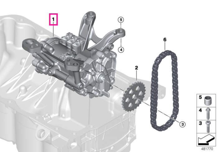 Ansamblu pompa vacuum ulei motor - BMW Seria 1 F40, Seria 2 F44 F45 F46 G42, Seria 3 G20 G21 G28, Seria 4 G22 G23 G26, Seria 5 G30 G31, Seria 6 G32, X1 F48, X2 F39, X3 G01, X4 G02, Z4 G29 - Mini Cabrio F57, Clubman F54, Countryman F60, F55, F56