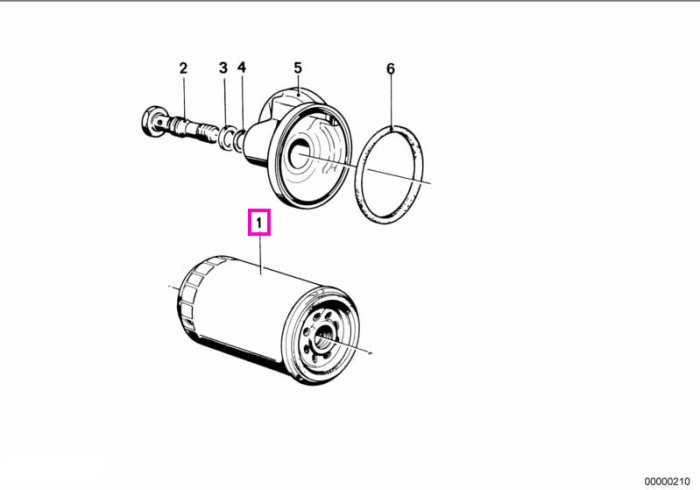 Filtru ulei - BMW Seria 3 E21 E30, Seria 5 E12 E28 E34, Z1 E30 - tip motor M20
