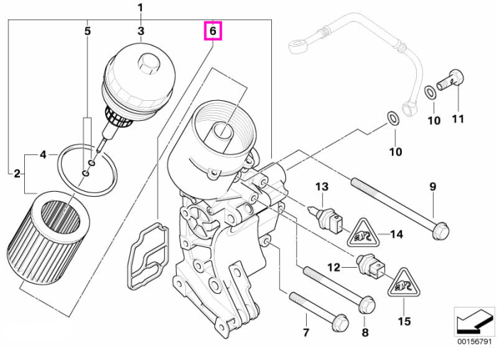 Garnitura carcasa filtru ulei - BMW Seria 3 E36 E46, Seria 5 E34 E39 E60 E61, Seria 7 E38 E65 E66, X3 E83, X5 E53, Z3 E36, Z4 E85 E86