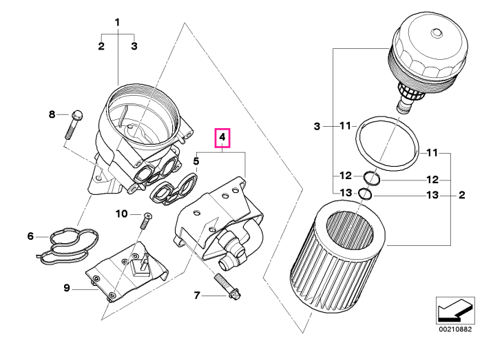 Radiator ulei motor - BMW Seria 1 E81 E82 E87 E88, Seria 3 E46 E90 E91 E92 E93, Seria 5 E60 E61, X1 E84, X3 E83, Z4 E85