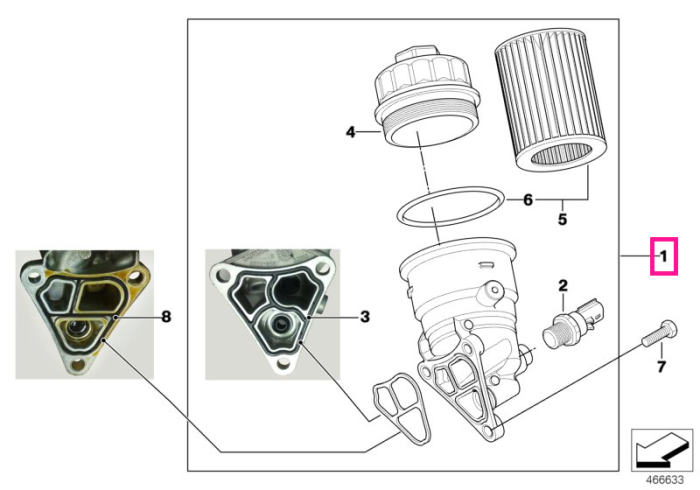 Carcasa filtru ulei, cu filtru integrat - Mini Cabrio R52, R50, R53