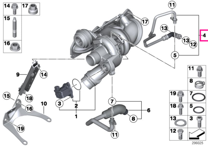 Conducta ulei turbina - BMW Seria 1 F20 F21, Seria 3 F30 F31 F35