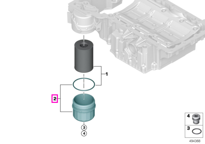 Capac filtru ulei motor, fara surub de golire - BME Seria 5 F07 F10 F11 G30 F90 M5, Seria 6 F07 F12 F13, Seria 7 F01 F01 F04 G11 G12, Seria 8 G14 G15 G16 F91 F92 F93 M8, X5 E70 F15 G05 F85 F96 M, X6 E71 E72 F16 G06 F86 96 M, X7 G07