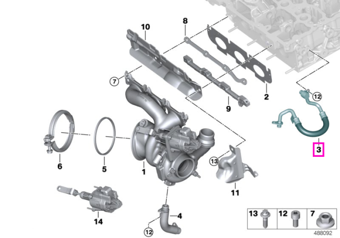 Conducta alimentare ulei turbina - BMW i8 I12 I15
