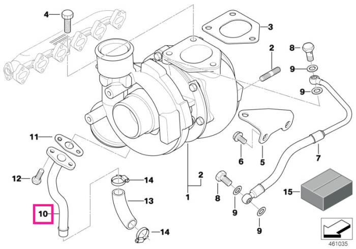 Conducta retur ulei - BMW Seria 5 E60 E61, Seria 7 E65, X5 E53