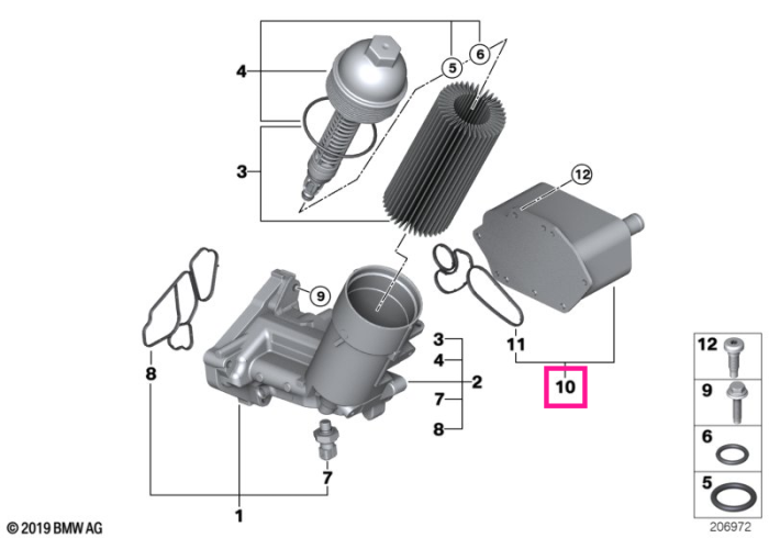 Radiator racire ulei - BMW Seria 3 E46 E90 E91 E92 E93, Seria 5 E60 E61, Seria 6 E63 E64, Seria 7 E65 E66, X3 E83, X5 E53 E70, X6 E71