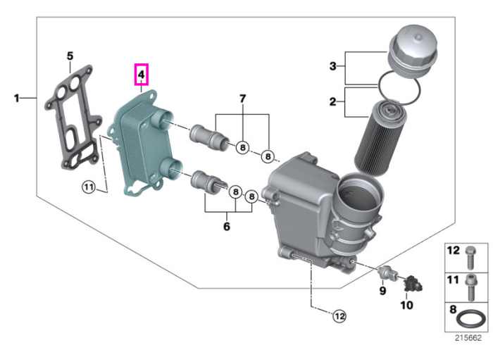 Radiator ulei - BMW Seria 1 E81 E82 E87 E88, Seria 3 E90 E91 E92 E93, Seria 5 E60 E61, X1 E84, X3 E83