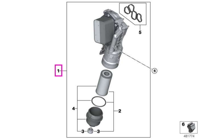 Ansamblu carcasa filtru ulei, cu filtru si radiator ulei integrat - BMW Seria 1 F40, Seria 2 F44 F45 F46, X1 F48, X2 F39 - Mini Cabrio F57, Clubman F54, Countryman F60, F55, F56