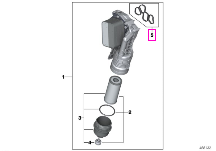 Set garnituri carcasa filtru ulei - BMW Seria 1 F40 F52, Seria 2 F44 F45 F46, X1 F48 F49, X2 F39 - Mini Cabrio F57, Clubman F54, Countryman F60, F55, F56