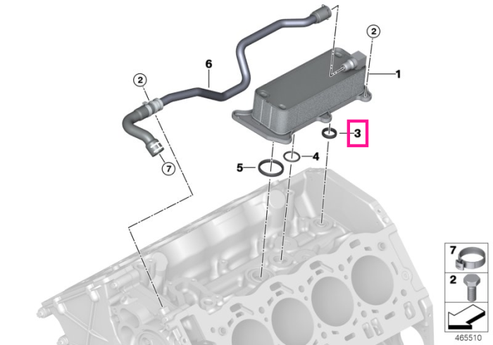 Garnitura etansare schimbator caldura apa/ulei - BMW Seria 5 G30 G31, Seria 7 G11 G12, Seria 8 G14 G15 G16, X5 G05, X6 G06, X7 G07