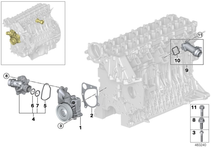 Pompa apa motor - BMW - Tip motor M57N, M57N2