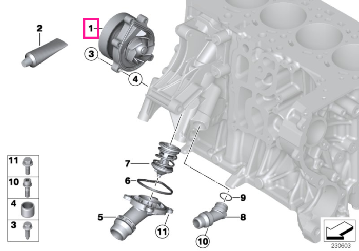 Pompa apa, mecanica - Mini Cabrio R57, Clubman R55, Countryman R60, Coupe R58, Paceman R61, Roadster R59, R56