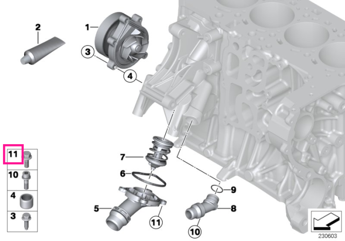 Șurub hexagonal flanșă M6X16-ZNS3 - BMW - Mini