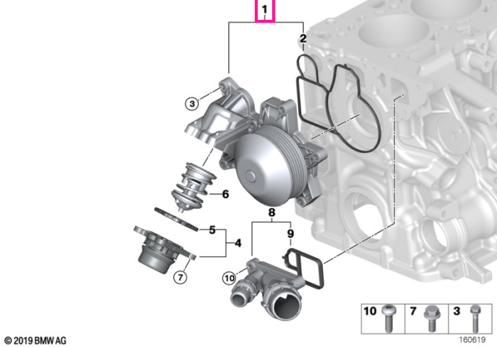 Pompa apa motor - BMW Seria 5 F07 F10 F11, Seria 7 F01 F02, X5 E70, X6 E71