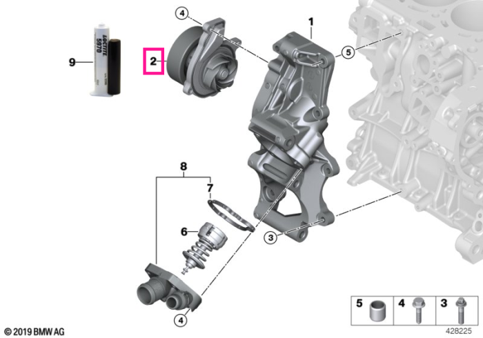 Pompa apa sistem racire motor - BMW Seria 2 F45 F46, X1 F48, X2 F39 - Mini Cabrio F57, Clubman F54, Countryman F60, F55, F56