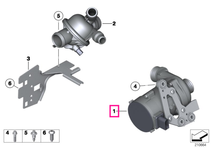 Pompa de apa - BMW Seria 5 F10 F11 F18, Seria 7 F01 F02, X3 F25