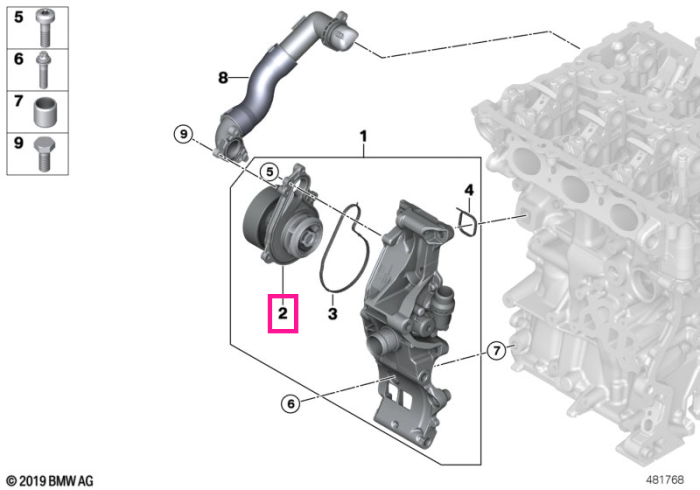 Pompa lichid racire - BMW Seria 1 F40 F52 F70, Seria 2 F44 F45 F46 F74 F78 U06, X1 F48 F49 U11 U12, X2 F39 U10 - Mini Cabrio F57 F67, Clubman F54, Countryman F60 U25, F55, F56, F65, F66