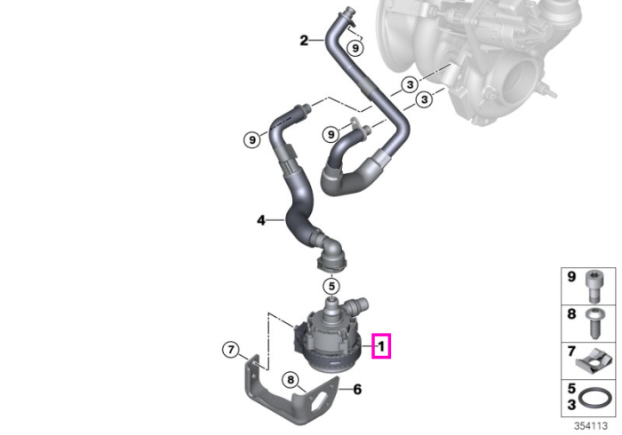 Pompa apa auxiliara - BMW Seria 1, Seria 2, Seria 3, Seria 4, Seria 5, Seria 7, i8, X1, X1L, X2, X3, X4, X5, X6, X7, Zinoro - Mini Countryman