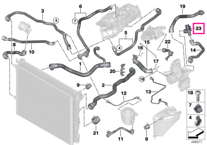Supapa control lichid racire - BMW Seria 2 G42, Seria 3 G20 G21 G28, Seria 4 G22 G23 G26, Seria 5 G30 G31, Seria 6 G32, X3 G01, X4 G02, Z4 G29