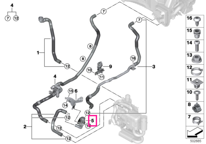 Supapa/Comutator lichid racire - BMW iX3 G08, X5 G05, X6 G06, X7 G07 - Mini Cabrio F57, F56