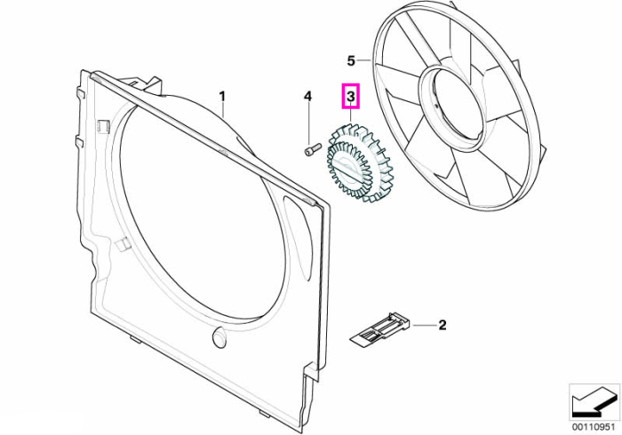 Cuplaj ventilator - BMW Seria 3 E46, Seria 5 E39, Seria 7 E38 E65 E66, X5 E53