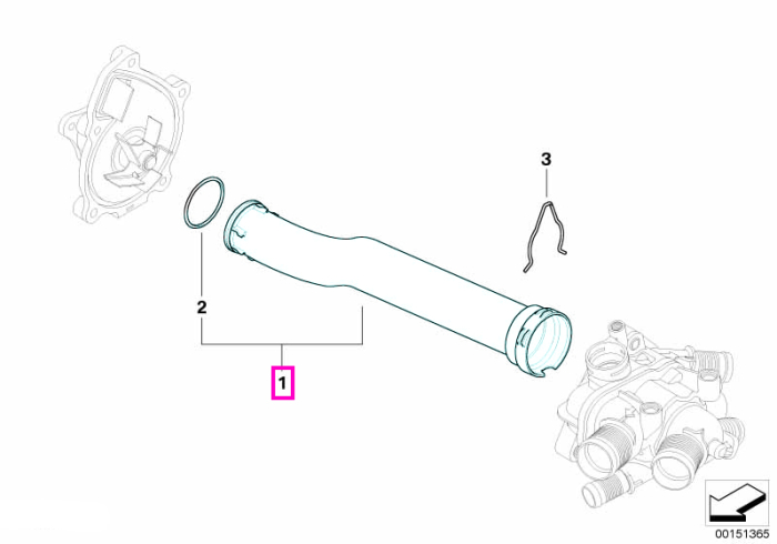 Conducta apa, circuit racire motor - Mini Cabrio R57, Clubman R55, Countryman R60, Coupe R58, Paceman R61, Roadster R59, R56