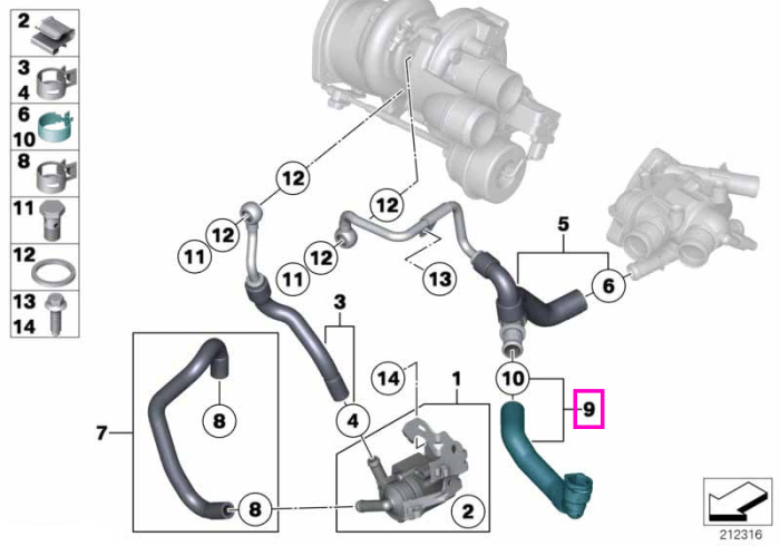 Furtun retur lichid racire motor - Mini Cabrio R57, Clubman R55, Countryman R60, Coupe R58, Roadster R59, R56