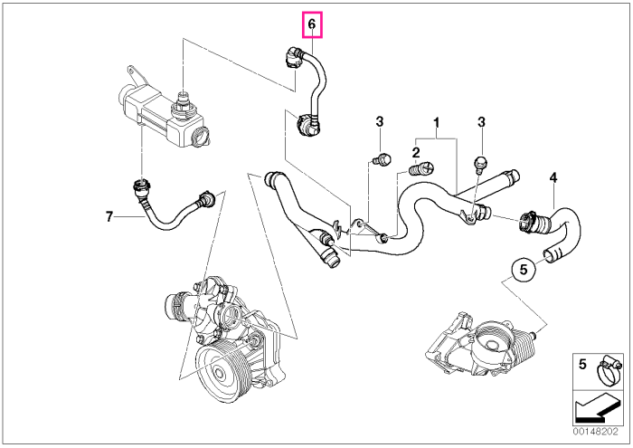 Furtun racitor EGR - BMW Seria 3 E90 E91 E92, X3 E83, X5 E70