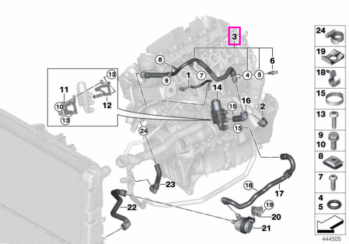 Conducta 2 racitor EGR / supapa - BMW X3 F25, X4 F26, X5 F15