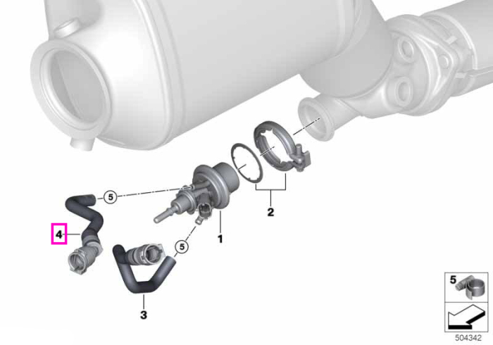 Furtun lichid racire modul dozare SCR - BMW Seria 5 F07 F10 F11, Seria 7 F02