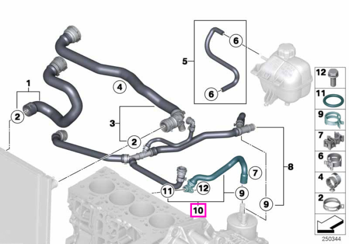 Furtun lichid racire - Mini Cabrio R57, Clubman R55, Countryman R60, Coupe R58, Paceman R61, Roadster R59, R56