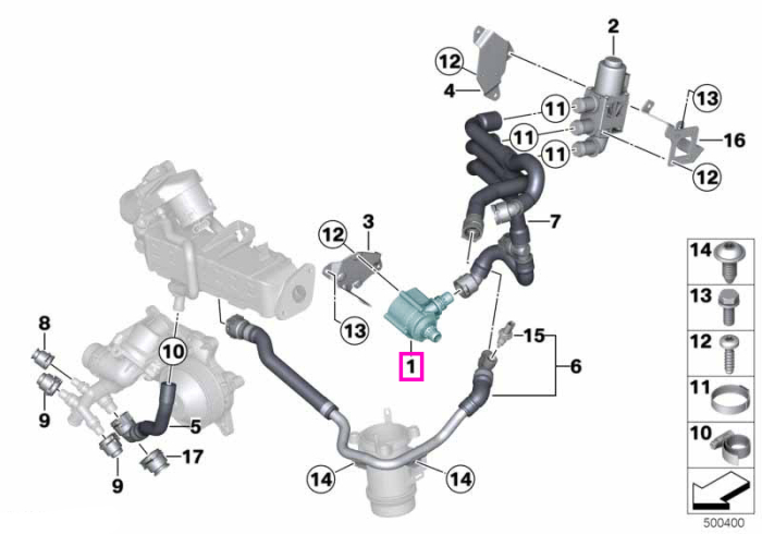 Pompa apa auxiliara - BMW Seria 5 F07 F10 F11, Seria 7 F01 F02, X3 F25, X4 F26, X5 F15, X6 F16