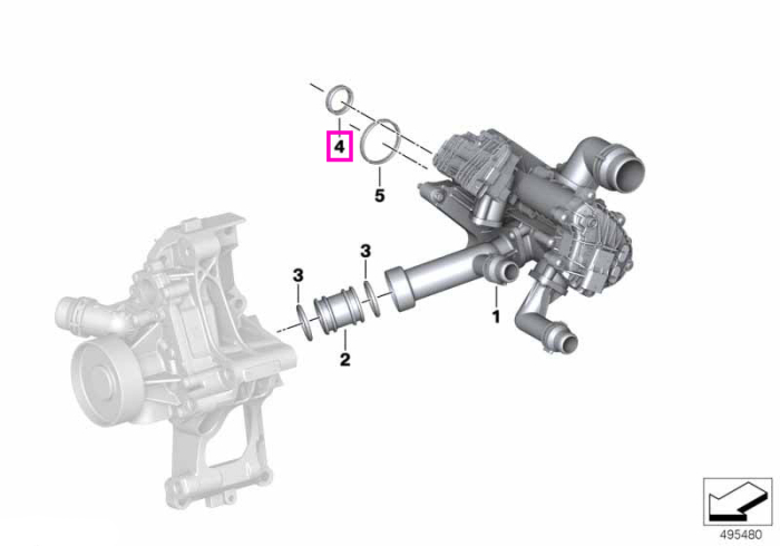 Garnitura etansare preformata, modul management termic - BMW Seria 2 G42, Seria 3 G20 G21, Seria 4 G22 G23 G26, Seria 5 G30 G31, Seria 6 G32, Seria 7 G11 G12, Seria 8 G14 G15 G16, X3 G01, X4 G02, X5 G05, X5L G18, X6 G06, X7 G07, Z4 G29