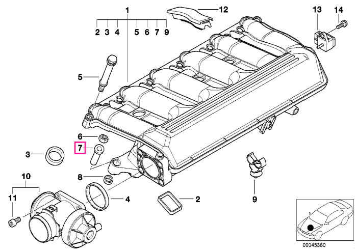 Element fix. cauciuc - BMW