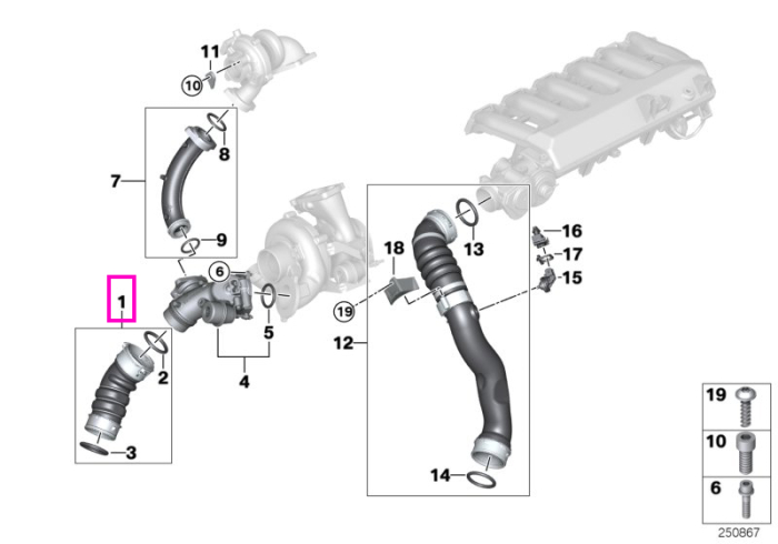 Conducta aer supraalimentare - BMW X5 E70, X6 E71