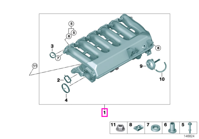 Galerie admisie cu control clapete - BMW Seria 7 E65 E66, X5 E70, X6 E71